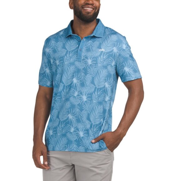 PALM GOLF Navy Overlook Printed Polo - Picture 1 of 2